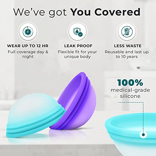 Ecoblossom Menstrual Original Disc - Set of 2 Reusable Period Discs Regular (Small & Large (Pack of 2))